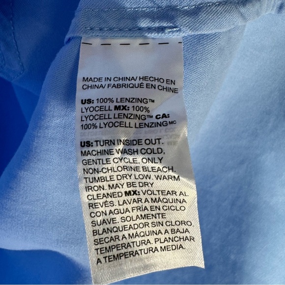 2/$35 Chico's Fringed Button Down Shirt Blue - Picture 12 of 12